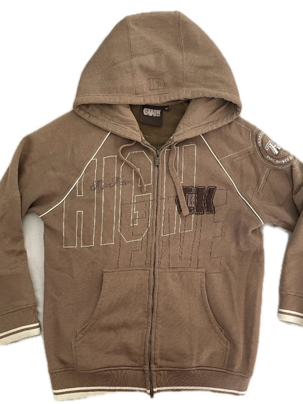 ✰ Crunk Nation Graphic Brown/Tan Zip-up Hoodie ✰